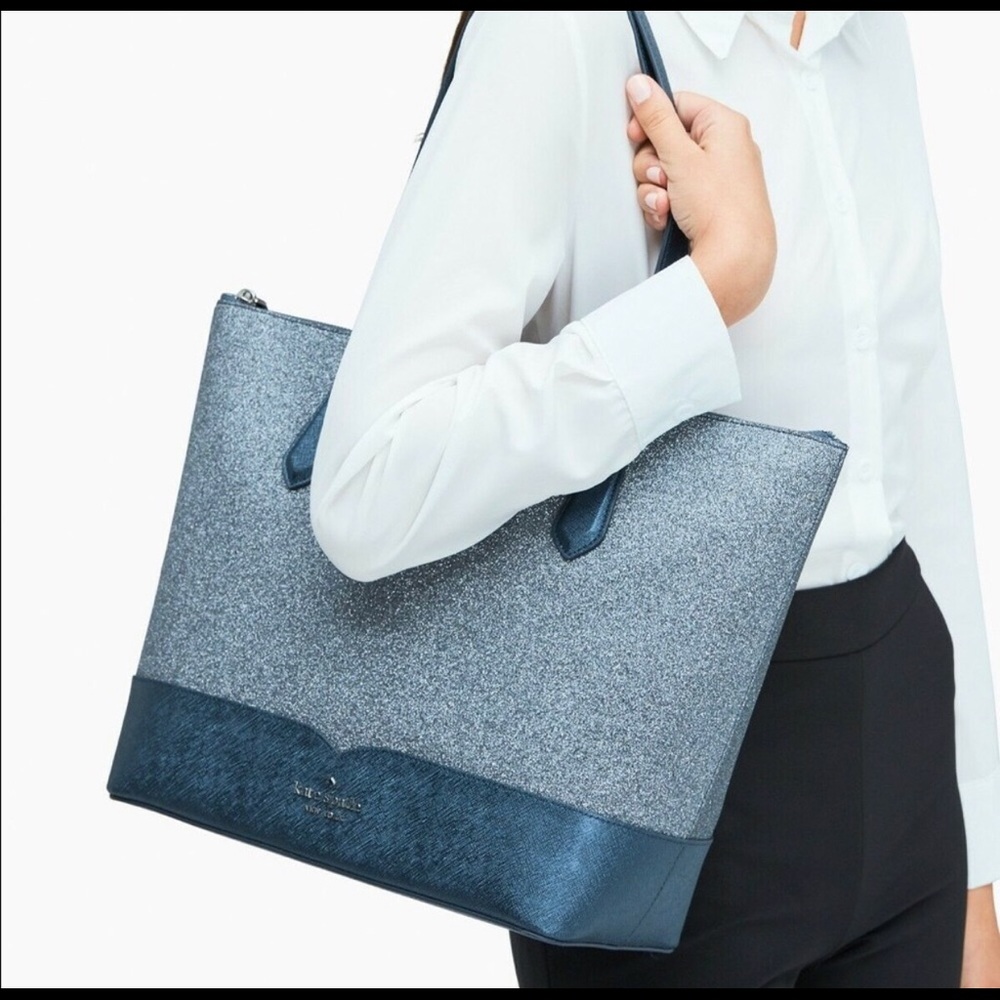 KATE SPADE LOLA GLITTER LARGE TOTE 4PC SET NWT - Picture 11 of 12